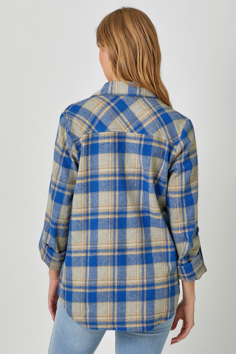 Plaid Shirt Jacket By Mystree