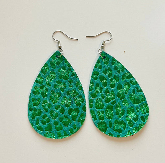 Green Leopard Teardrops